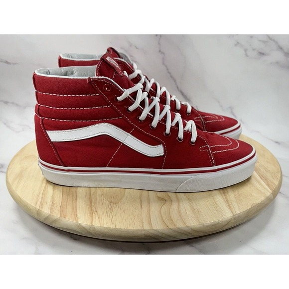 Vans Other - Vans Sk8-Hi Racing Red Sneakers Shoes (721356) Men’s Size 9 Women’s Size 10.5